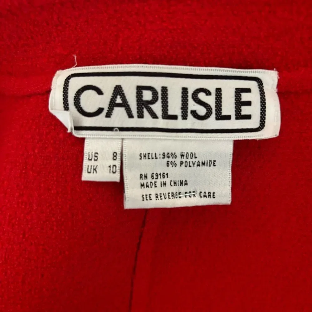 Carlisle Wool Blend Cardigan, Bright Red | sz. 8 | Vintage | EUC - Picture 10 of 13